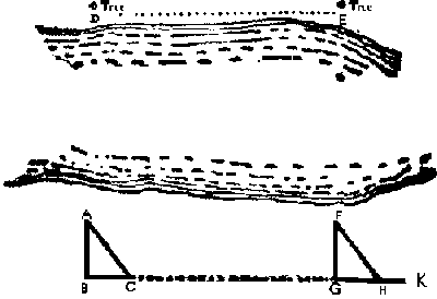 distance between two trees across the creek