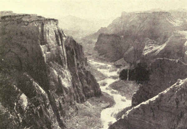 ZION CANYON FROM THE RIM